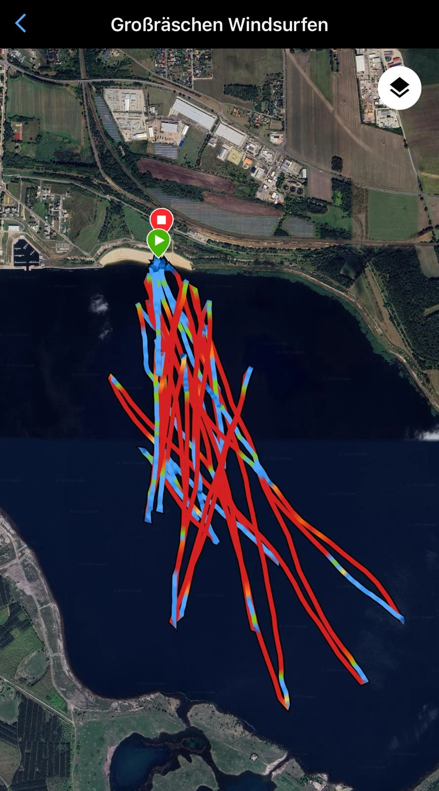 GPS Dokumentation der Session am Großräschener See. Ingolf Lenz 2025